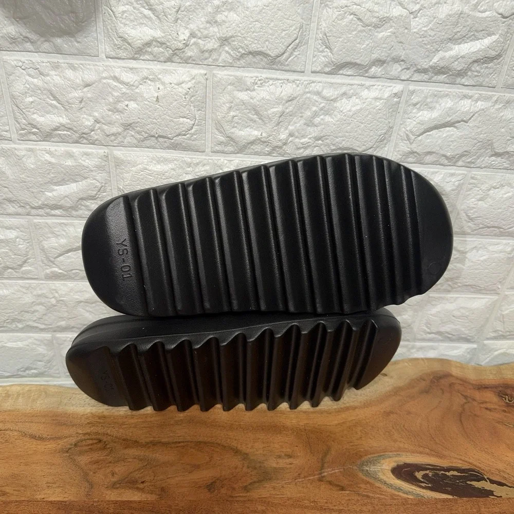 Yeezy Style Black‎ Foam Slides YS-01 Slip On EVA Sandals Mens 11 Womens 12.5